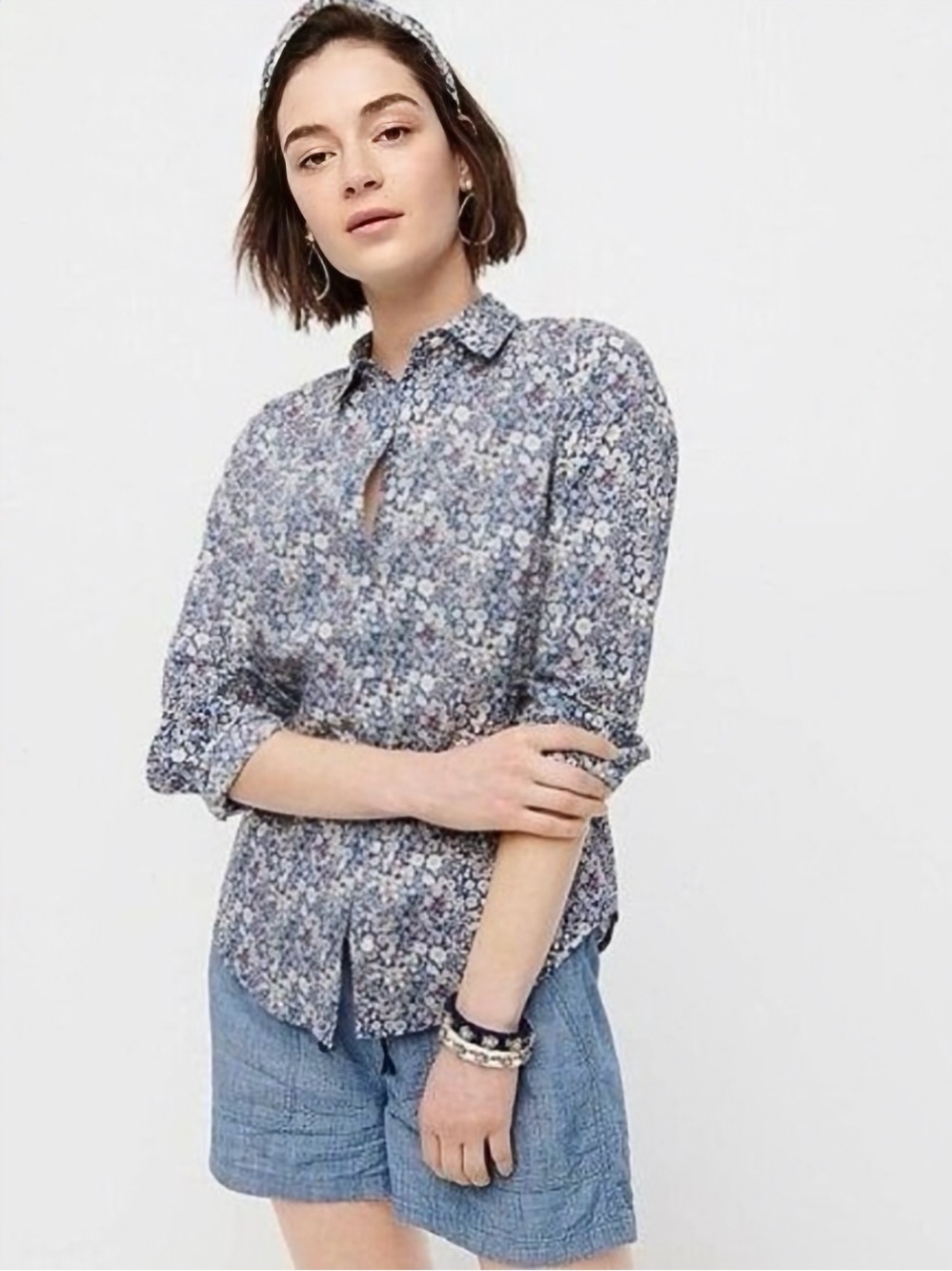 J. Crew x Liberty London Button-Up ‘Perfect Shirt’ in “Junes Meadow Floral” Sz 8 - Picture 2 of 16